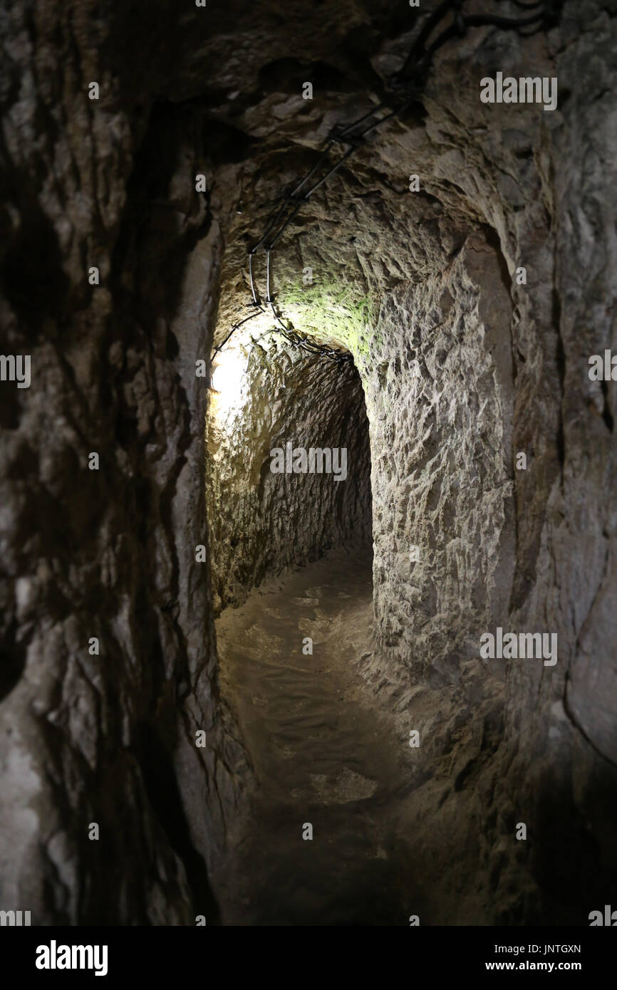 Ovaoren Città sotterranea in Cappadocia, Nevsehir, Turchia Foto Stock