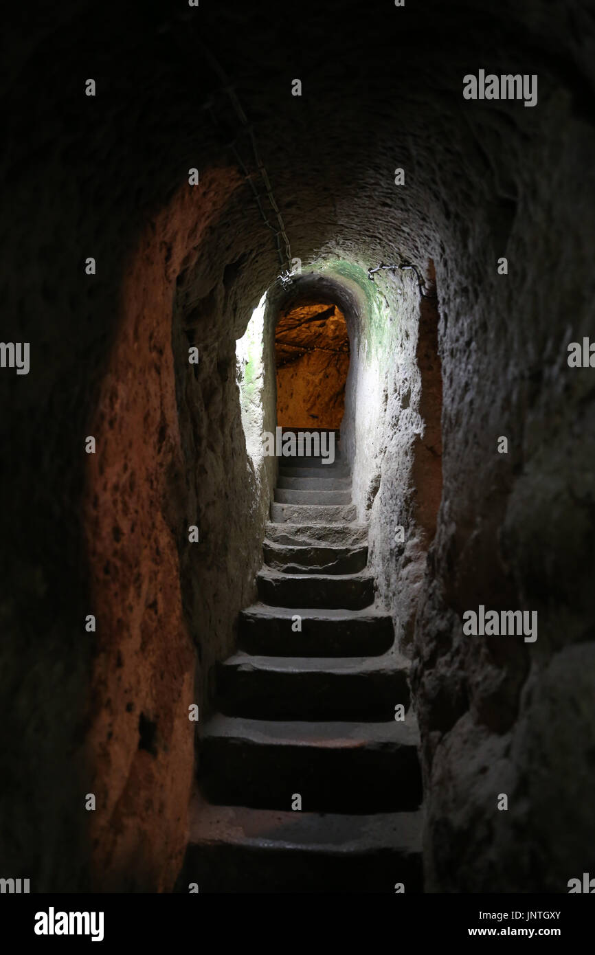 Ovaoren Città sotterranea in Cappadocia, Nevsehir, Turchia Foto Stock