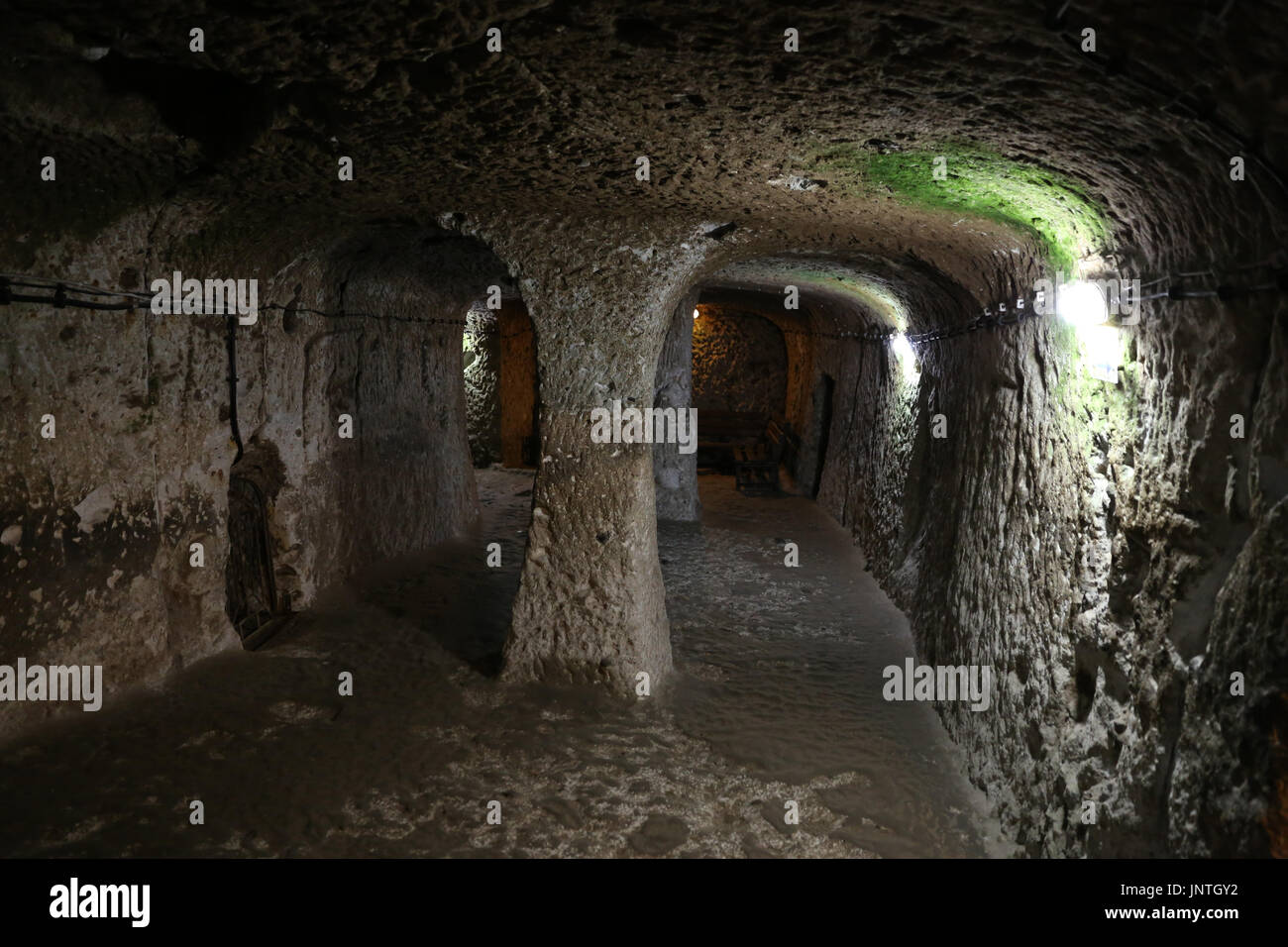 Ovaoren Città sotterranea in Cappadocia, Nevsehir, Turchia Foto Stock