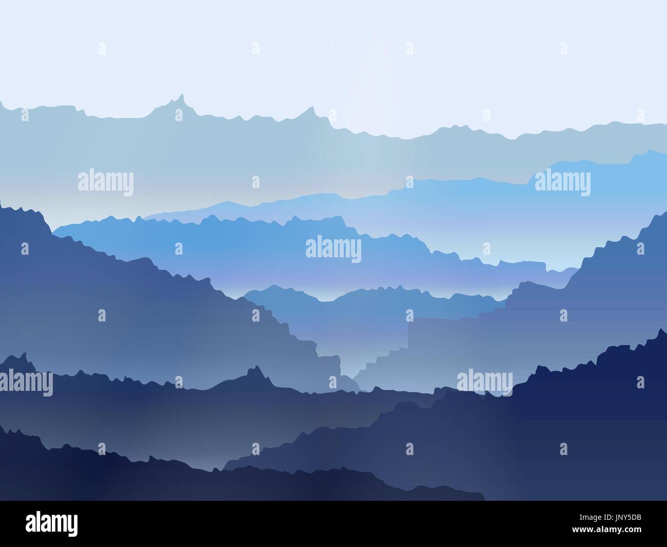 Vettore di astratta acquerello Misty Mountains paesaggio Illustrazione Vettoriale