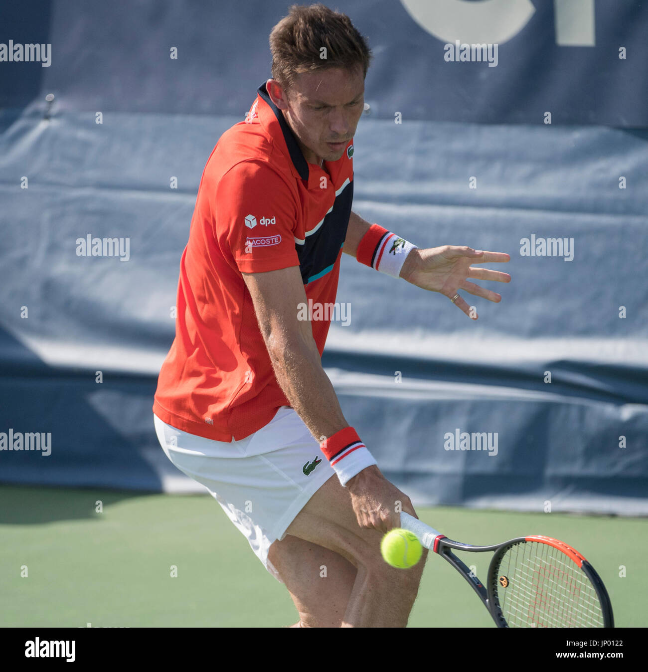 Washington, DC, Stati Uniti d'America. 31 Luglio, 2017. Nicolas MAHUT (FRA) sconfitto Thomas Fabbiano (ITA) 6-1, 7-6, presso il Citi aprire essendo suonato al Rock Creek Park Tennis Center di Washington DC. © Leslie Billman/Tennisclix/CSM/Alamy Live News Foto Stock