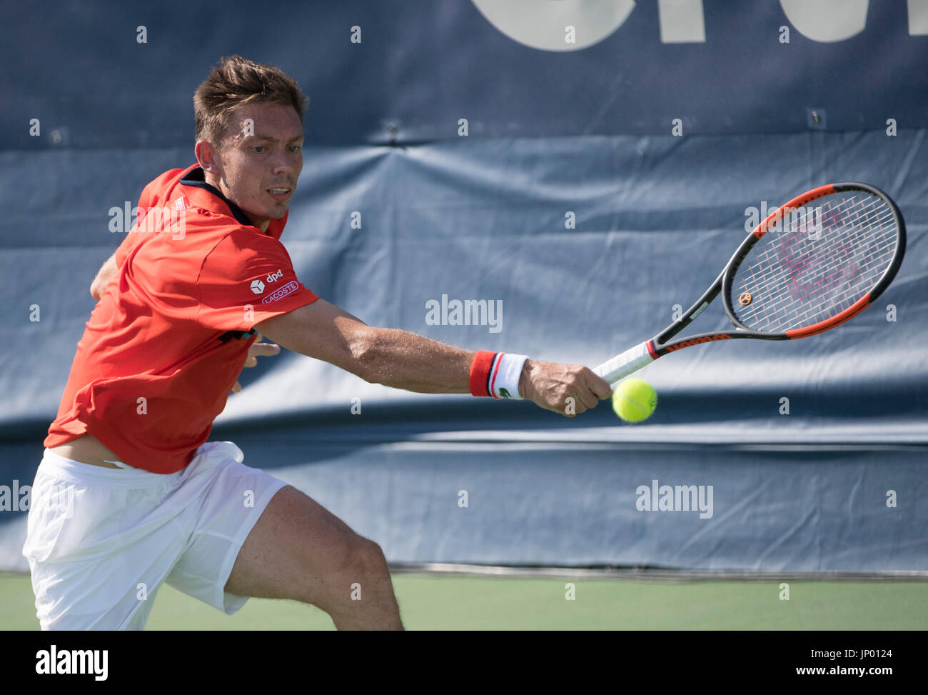 Washington, DC, Stati Uniti d'America. 31 Luglio, 2017. Nicolas MAHUT (FRA) sconfitto Thomas Fabbiano (ITA) 6-1, 7-6, presso il Citi aprire essendo suonato al Rock Creek Park Tennis Center di Washington DC. © Leslie Billman/Tennisclix/CSM/Alamy Live News Foto Stock