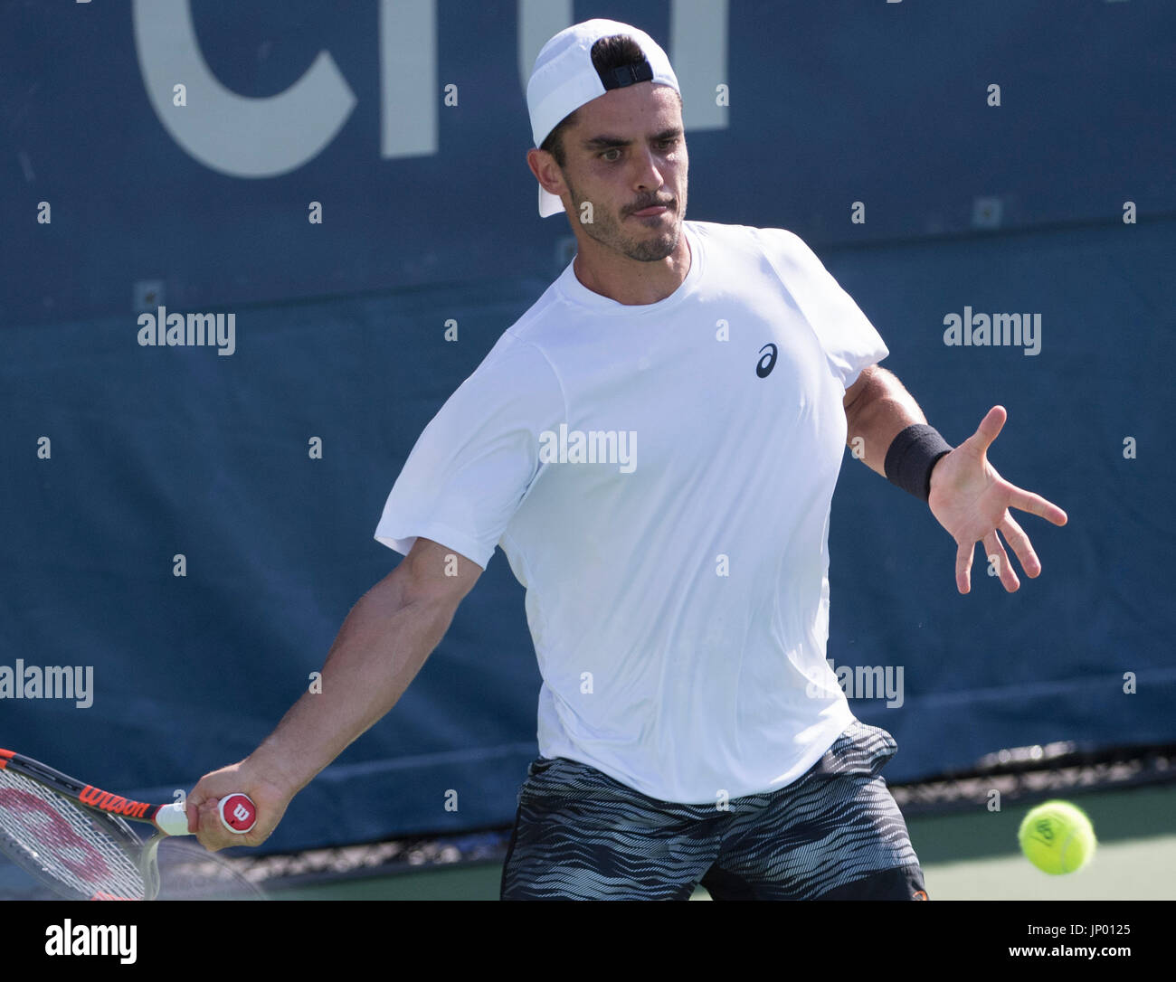 Washington, DC. 31 Luglio, 2017. Thomas Fabbiano (ITA) perde di Nicolas MAHUT (FRA) 6-1, 7-6, presso il Citi aprire essendo suonato al Rock Creek Park Tennis Center di Washington, DC, . © Leslie Billman/Tennisclix/CSM/Alamy Live News Foto Stock