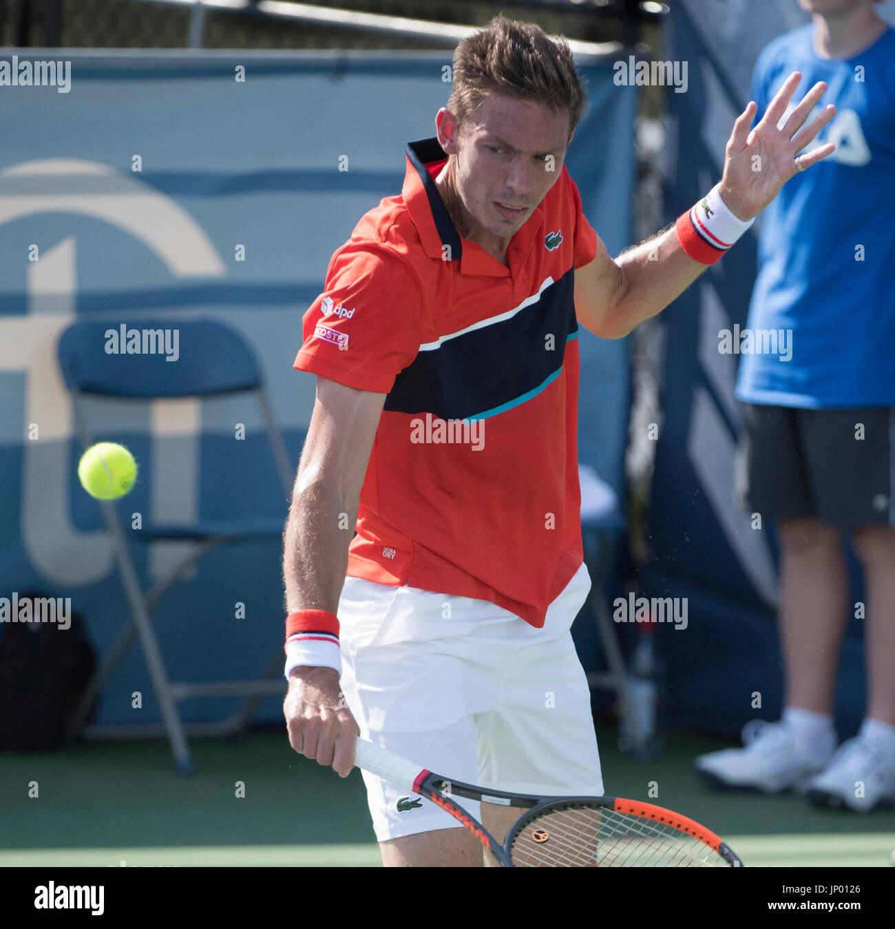 Washington, DC, Stati Uniti d'America. 31 Luglio, 2017. Nicolas MAHUT (FRA) sconfitto Thomas Fabbiano (ITA) 6-1, 7-6, presso il Citi aprire essendo suonato al Rock Creek Park Tennis Center di Washington DC. © Leslie Billman/Tennisclix/CSM/Alamy Live News Foto Stock