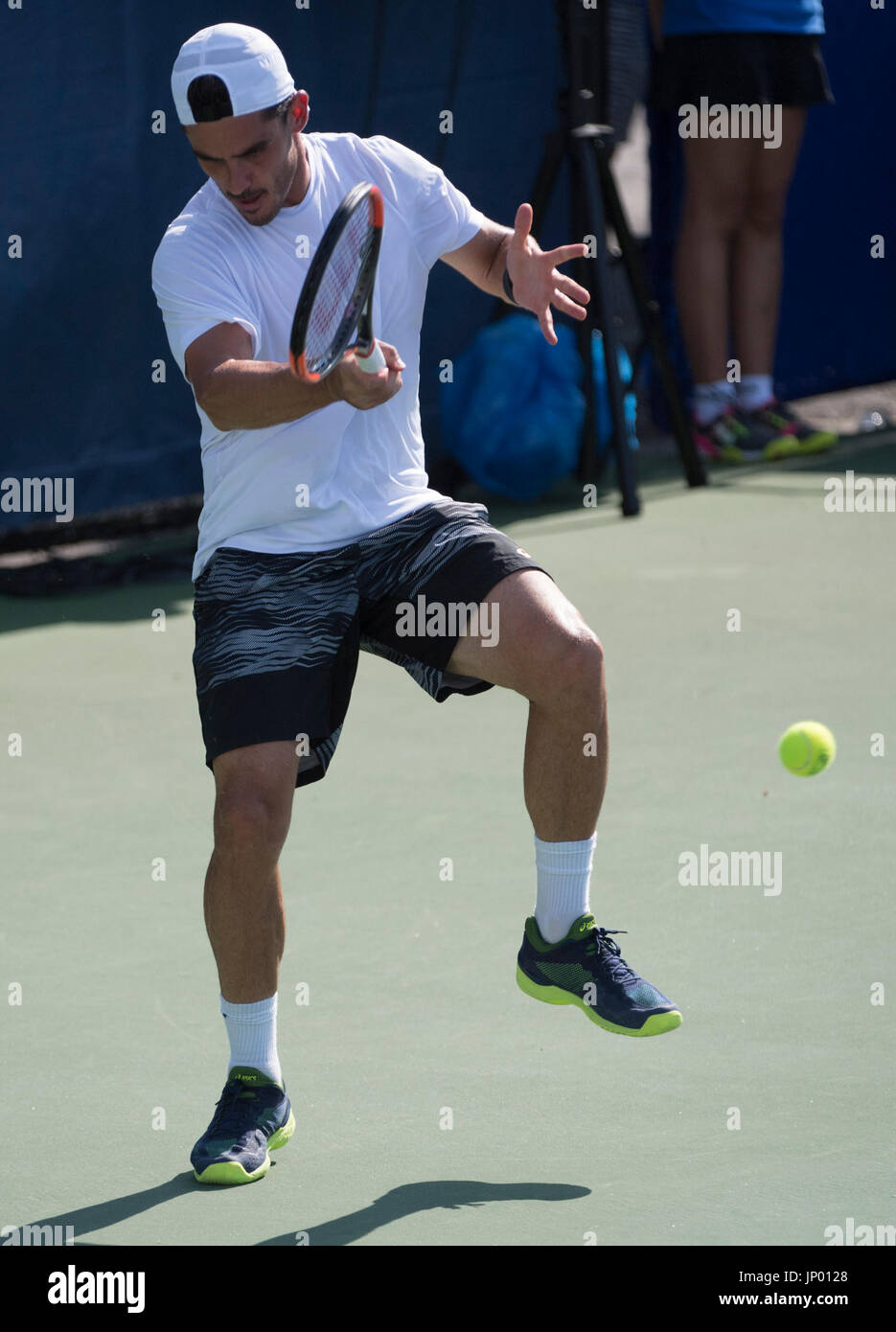Washington, DC. 31 Luglio, 2017. Thomas Fabbiano (ITA) perde di Nicolas MAHUT (FRA) 6-1, 7-6, presso il Citi aprire essendo suonato al Rock Creek Park Tennis Center di Washington, DC, . © Leslie Billman/Tennisclix/CSM/Alamy Live News Foto Stock