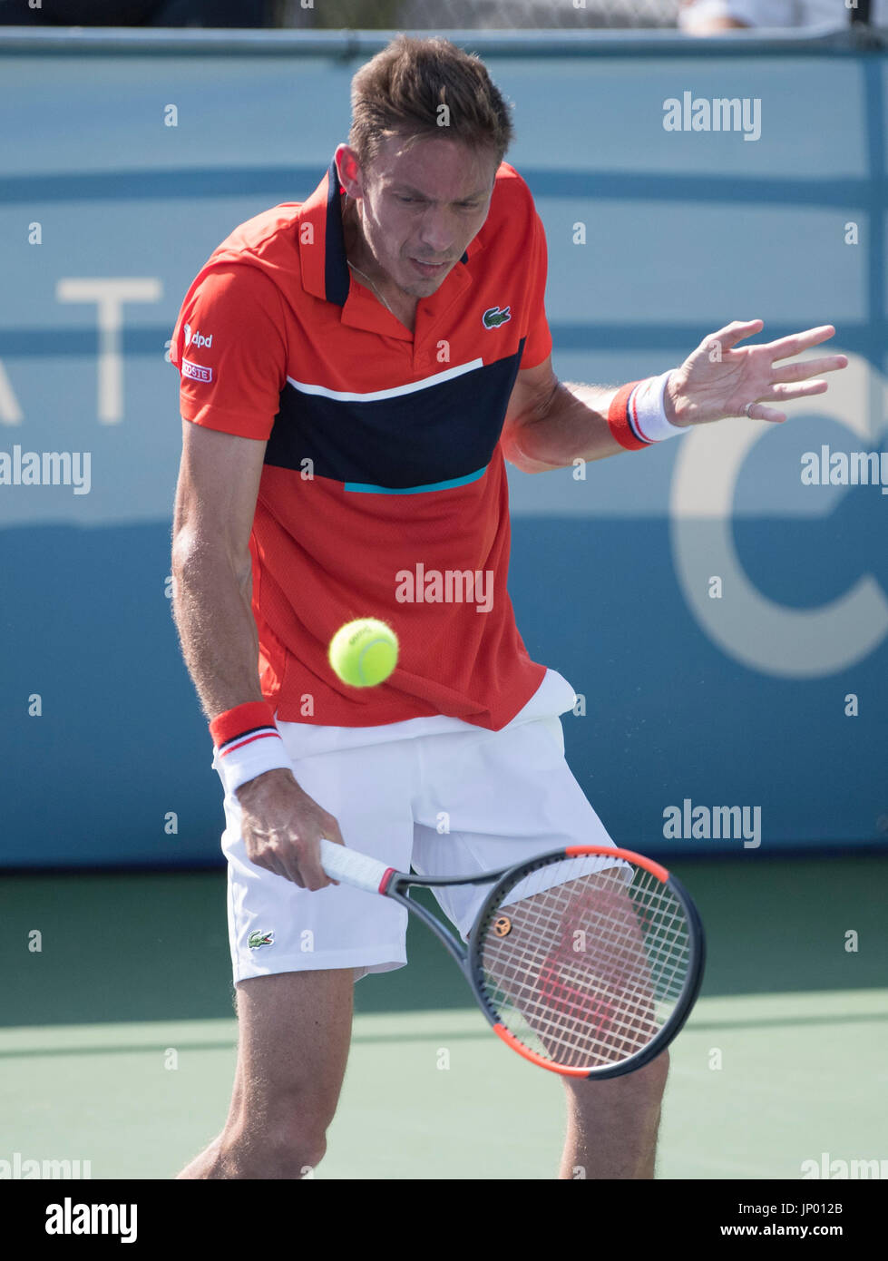 Washington, DC, Stati Uniti d'America. 31 Luglio, 2017. Nicolas MAHUT (FRA) sconfitto Thomas Fabbiano (ITA) 6-1, 7-6, presso il Citi aprire essendo suonato al Rock Creek Park Tennis Center di Washington DC. © Leslie Billman/Tennisclix/CSM/Alamy Live News Foto Stock