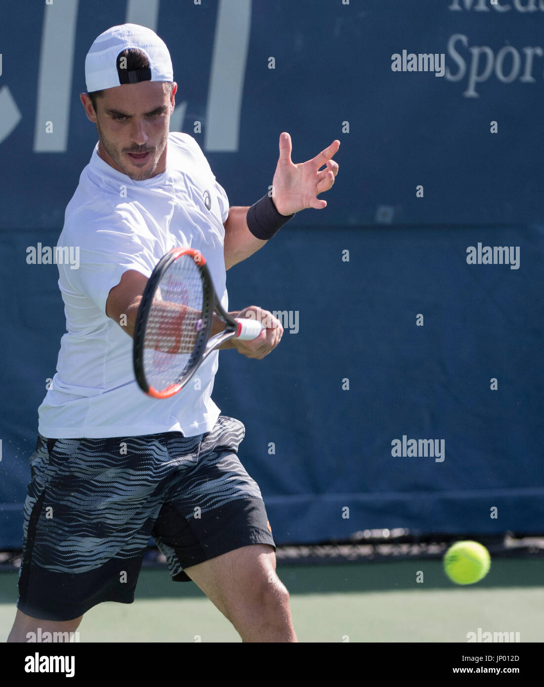 Washington, DC. 31 Luglio, 2017. Thomas Fabbiano (ITA) perde di Nicolas MAHUT (FRA) 6-1, 7-6, presso il Citi aprire essendo suonato al Rock Creek Park Tennis Center di Washington, DC, . © Leslie Billman/Tennisclix/CSM/Alamy Live News Foto Stock