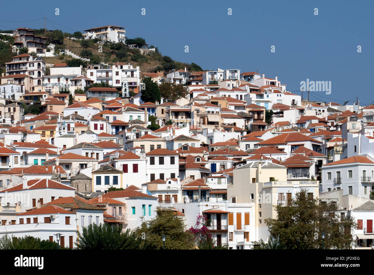 Città di Skopelos, Skopelos island, Sporadi, Grecia Foto Stock