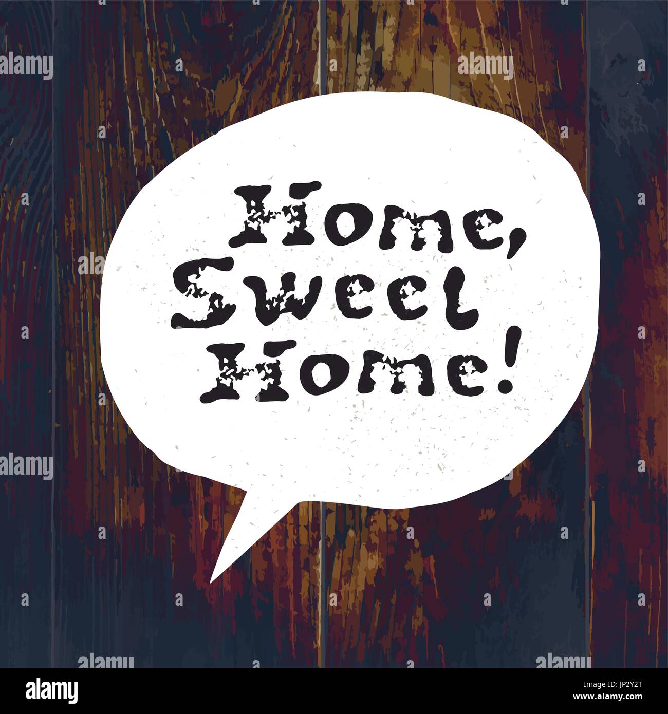 Home sweet home lettering. Disegnata a mano illustrazione vettoriale, biglietto di auguri, progettazione logo. Sulla Texture in legno con croce Effetto di processo Illustrazione Vettoriale