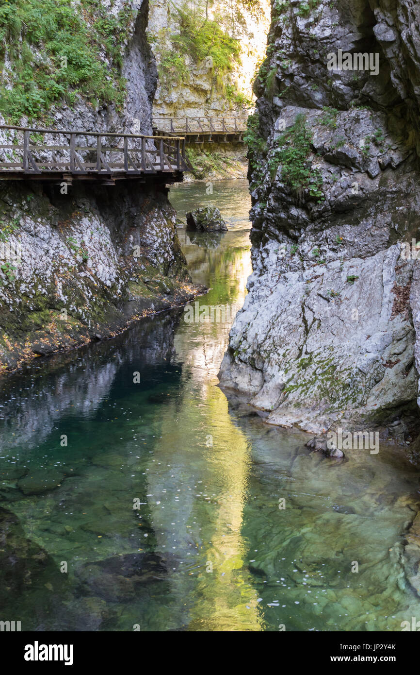 La favolosa gola gola in Slovenia nei pressi del lago di Bled Foto Stock