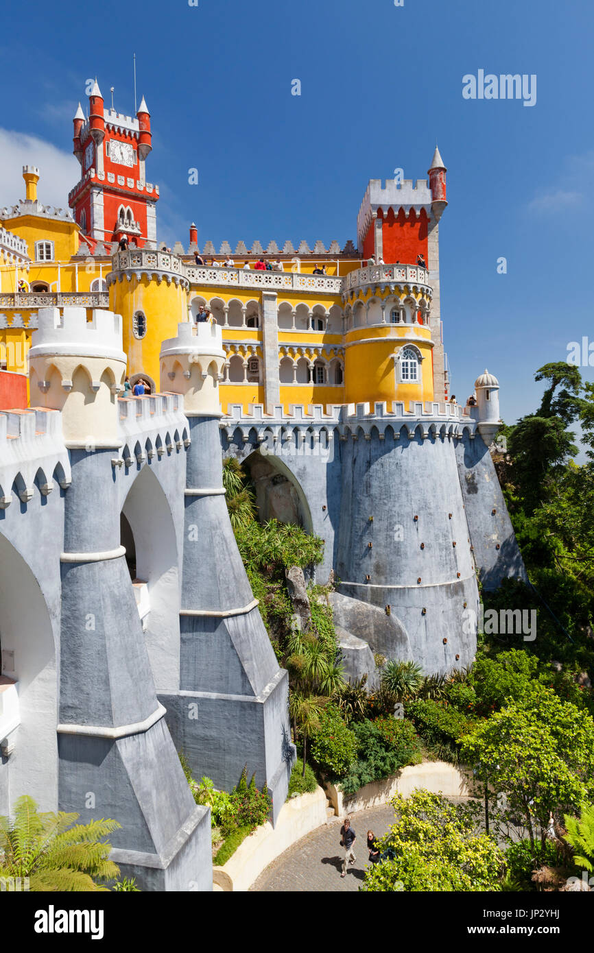 Palazzo Nazionale della pena di Sintra, Portogallo. Foto Stock