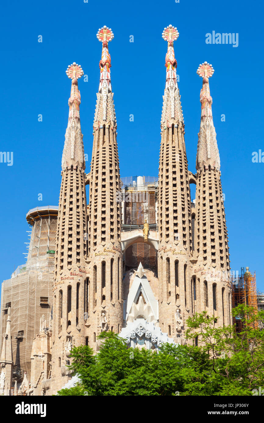 Spagna Barcellona Spagna Barcellona Antoni Gaudi sagrada Familia a Barcellona la sagrada Familia a Barcellona Spagna catalunya catalonia eu Europe Foto Stock