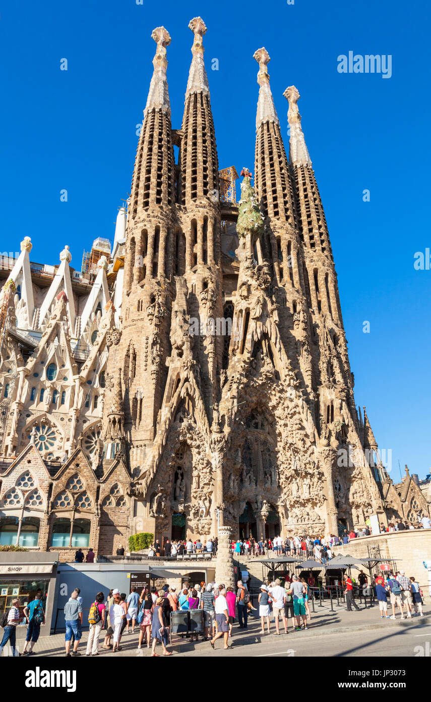 Spagna Barcellona Spagna Barcellona Antoni Gaudi sagrada Familia a Barcellona la sagrada Familia a Barcellona Spagna catalunya catalonia eu Europe Foto Stock