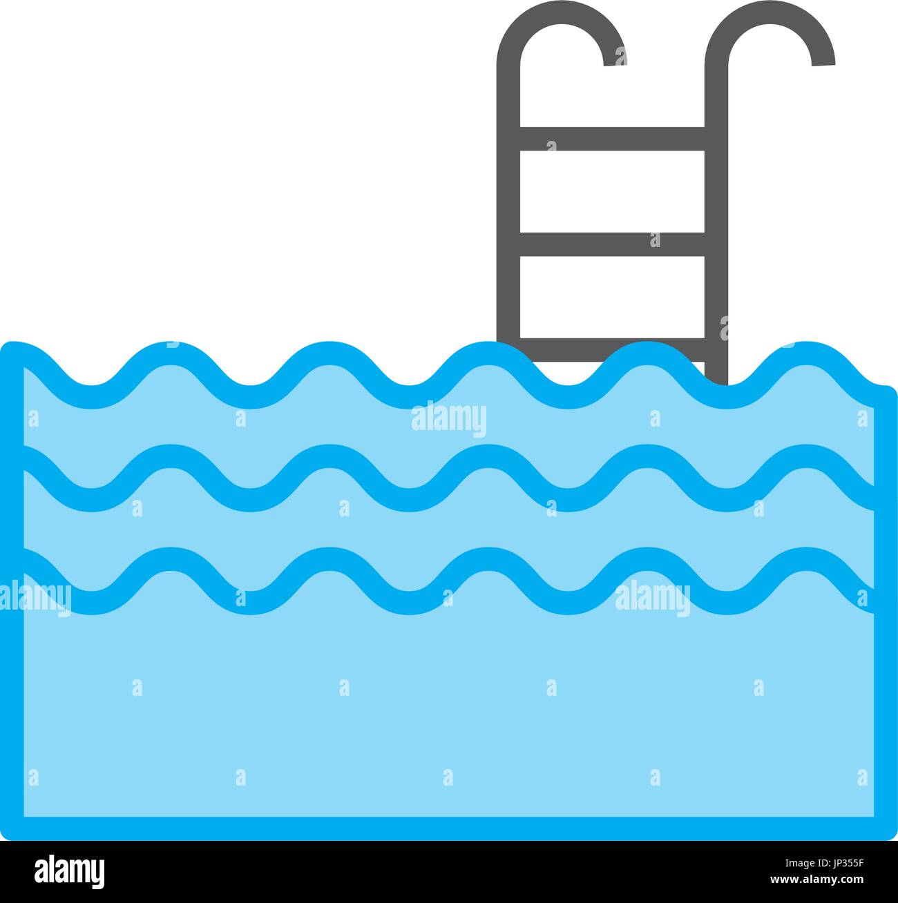 Piscina con icona di scale Illustrazione Vettoriale