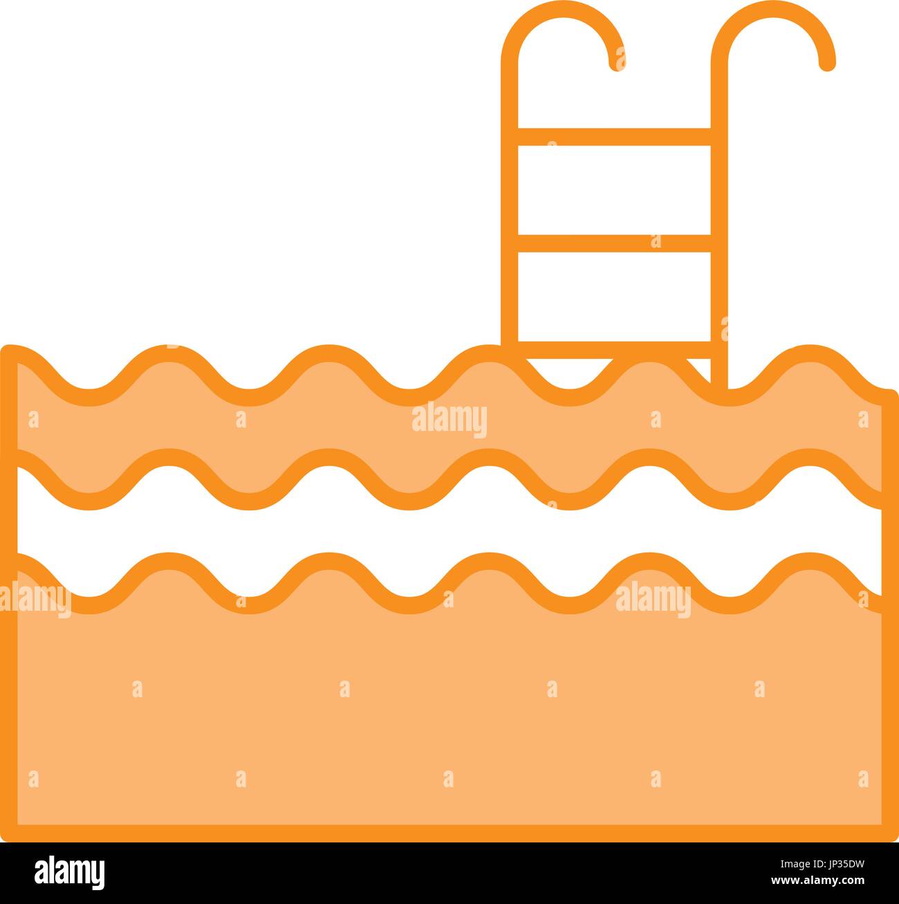 Piscina con icona di scale Illustrazione Vettoriale