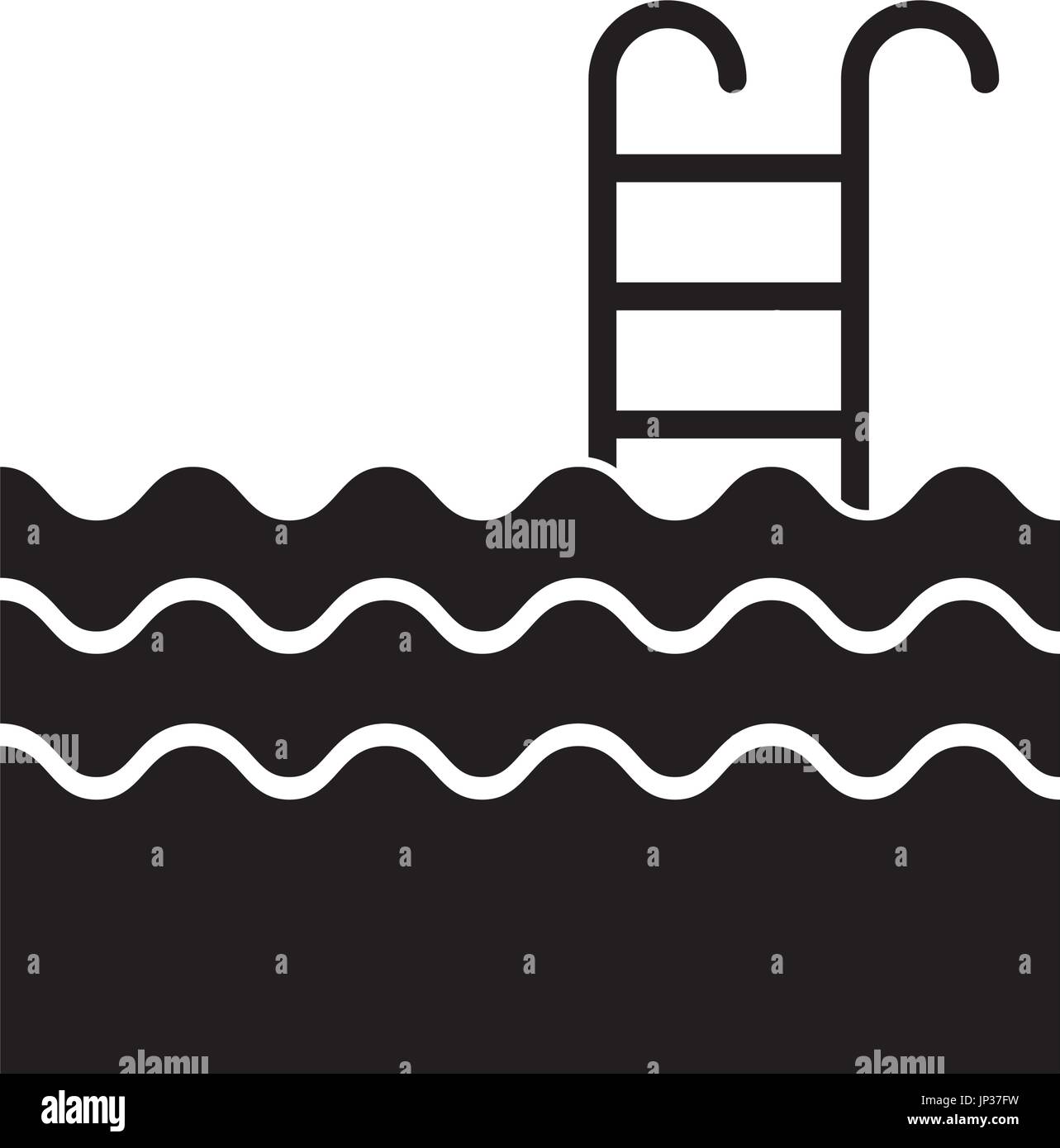 Piscina con icona di scale Illustrazione Vettoriale