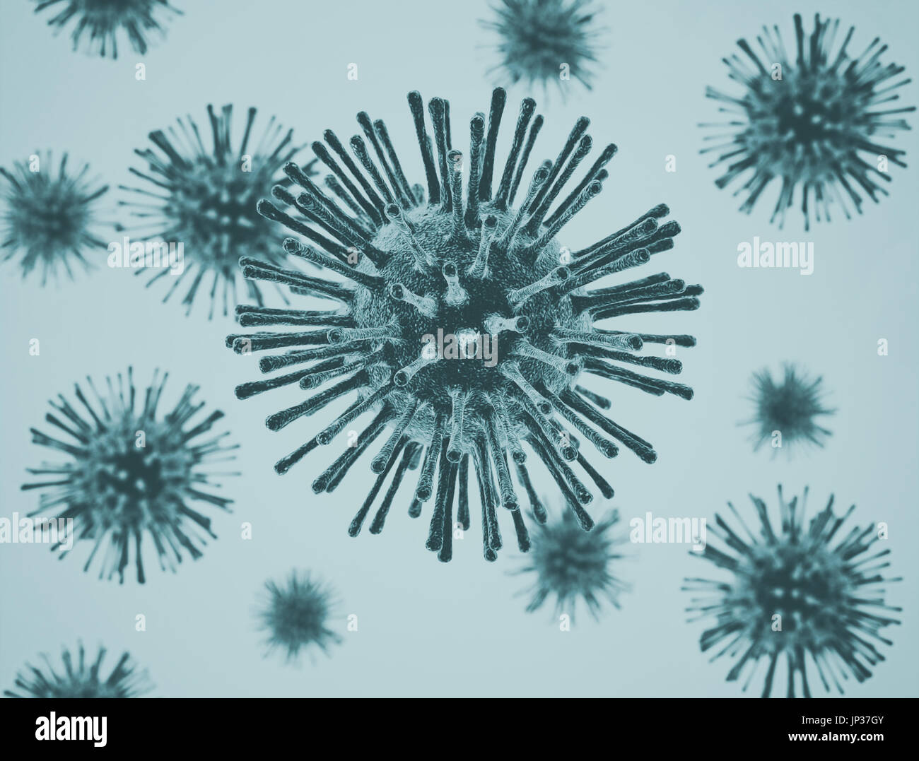 Cellule di virus illustrazione Foto Stock