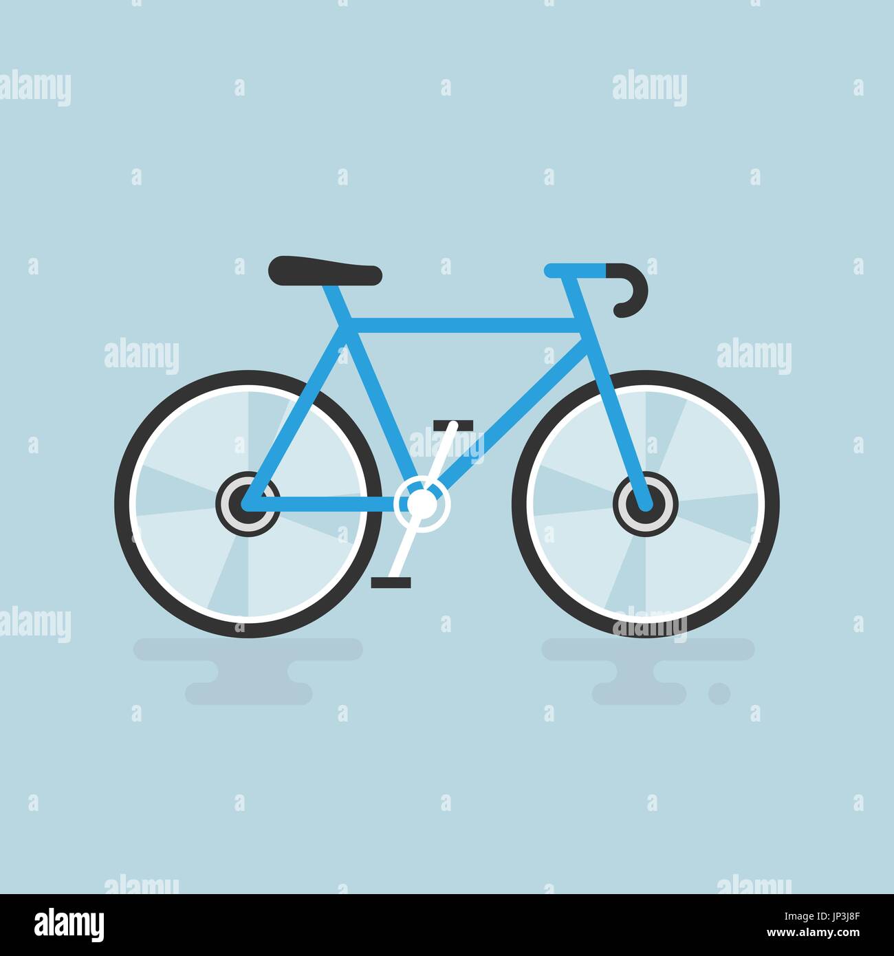 Bicicletta moderna figura piana. Blue bike icona vettore. Illustrazione Vettoriale Bicicletta moderna figura piana. Blue bike icona vettore. Illustrazione Vettoriale