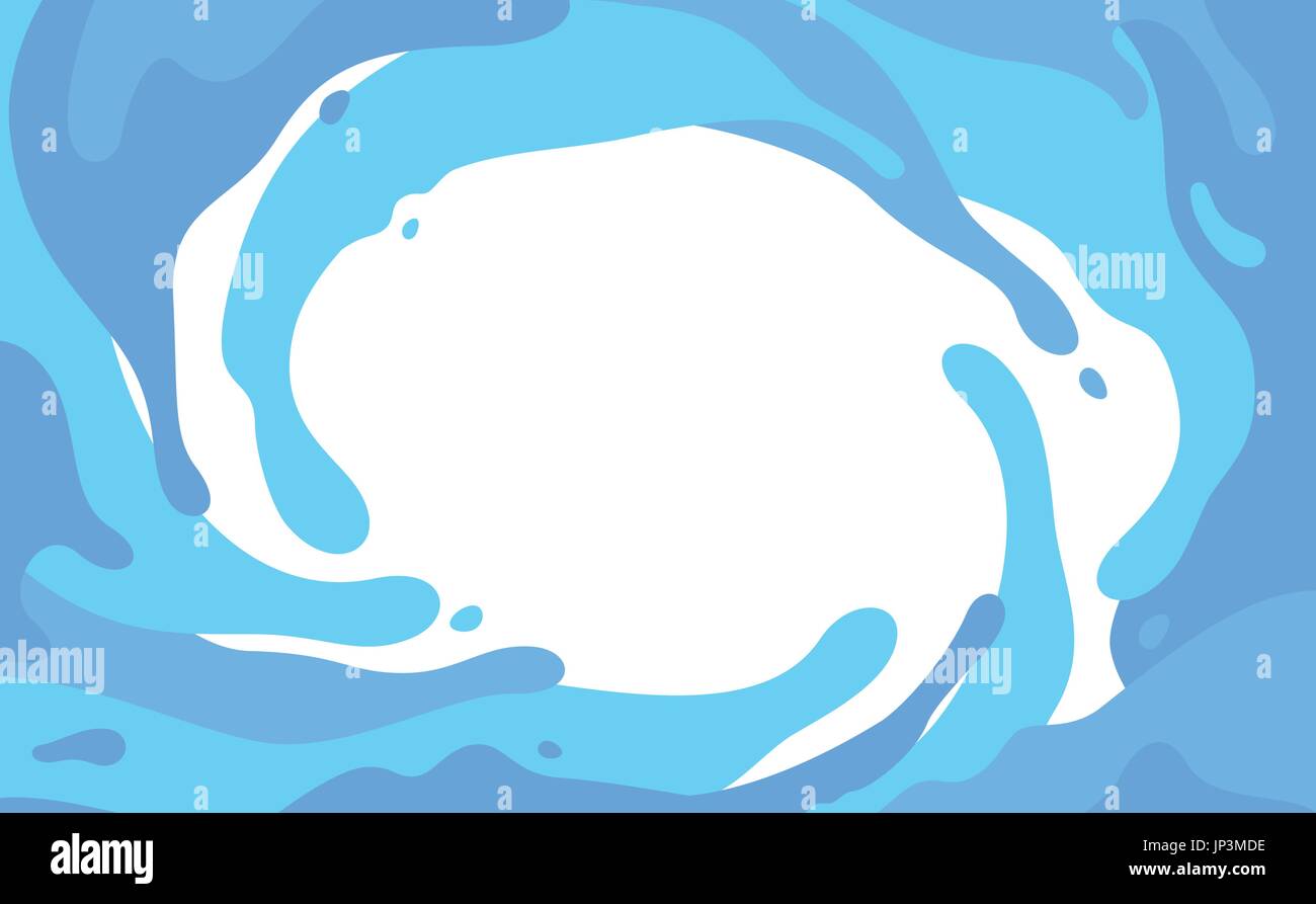 Gli spruzzi di colore blu in un vortice, blot sono stati isolati su sfondo bianco. Vettore sfondo splash. Illustrazione Vettoriale