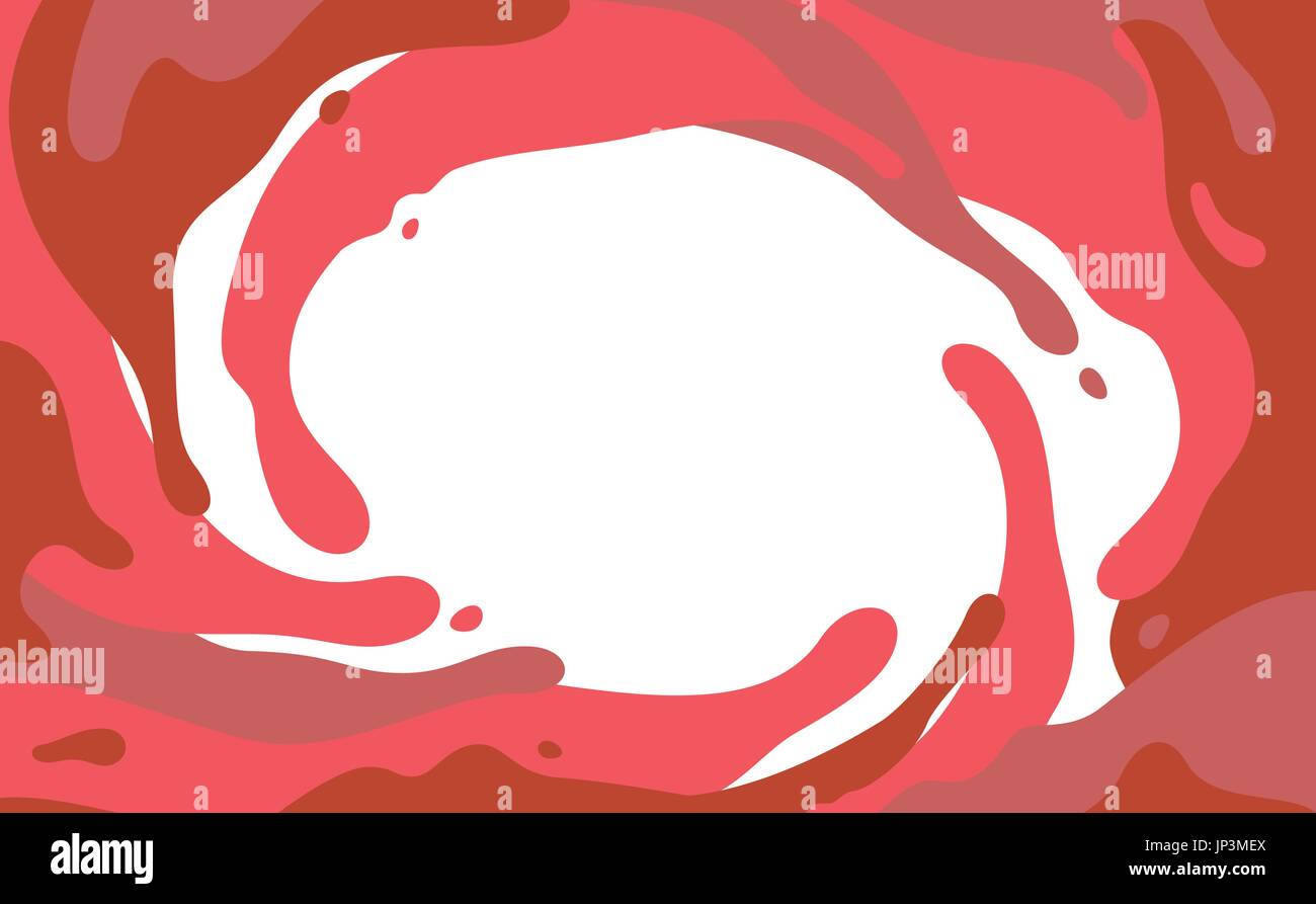 Gli spruzzi di colore rosso in un vortice, blot sono stati isolati su sfondo bianco. Vettore sfondo splash. Illustrazione Vettoriale