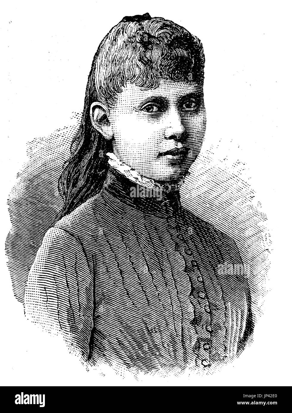 La principessa Margarethe Beatrice Feodora di Prussia, 22 Aprile 1872 - 22 gennaio 1954, era la figlia del principe ereditario Federico Guglielmo e più tardi Imperatore tedesco Federico III e sorella del Principe ereditario Wilhelm, più tardi Imperatore tedesco Guglielmo II e King of Prussia, Germania, digitale Riproduzione migliorata di una xilografia la pubblicazione a partire dall'anno 1888 Foto Stock