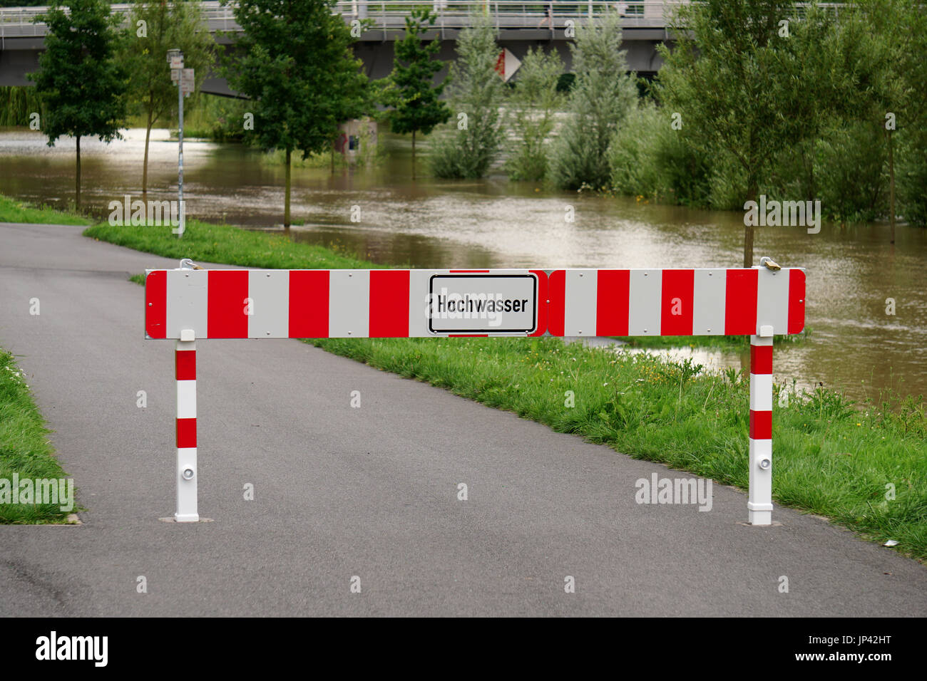 Allagamento alluvione acqua alta in Hannover Germania Foto Stock