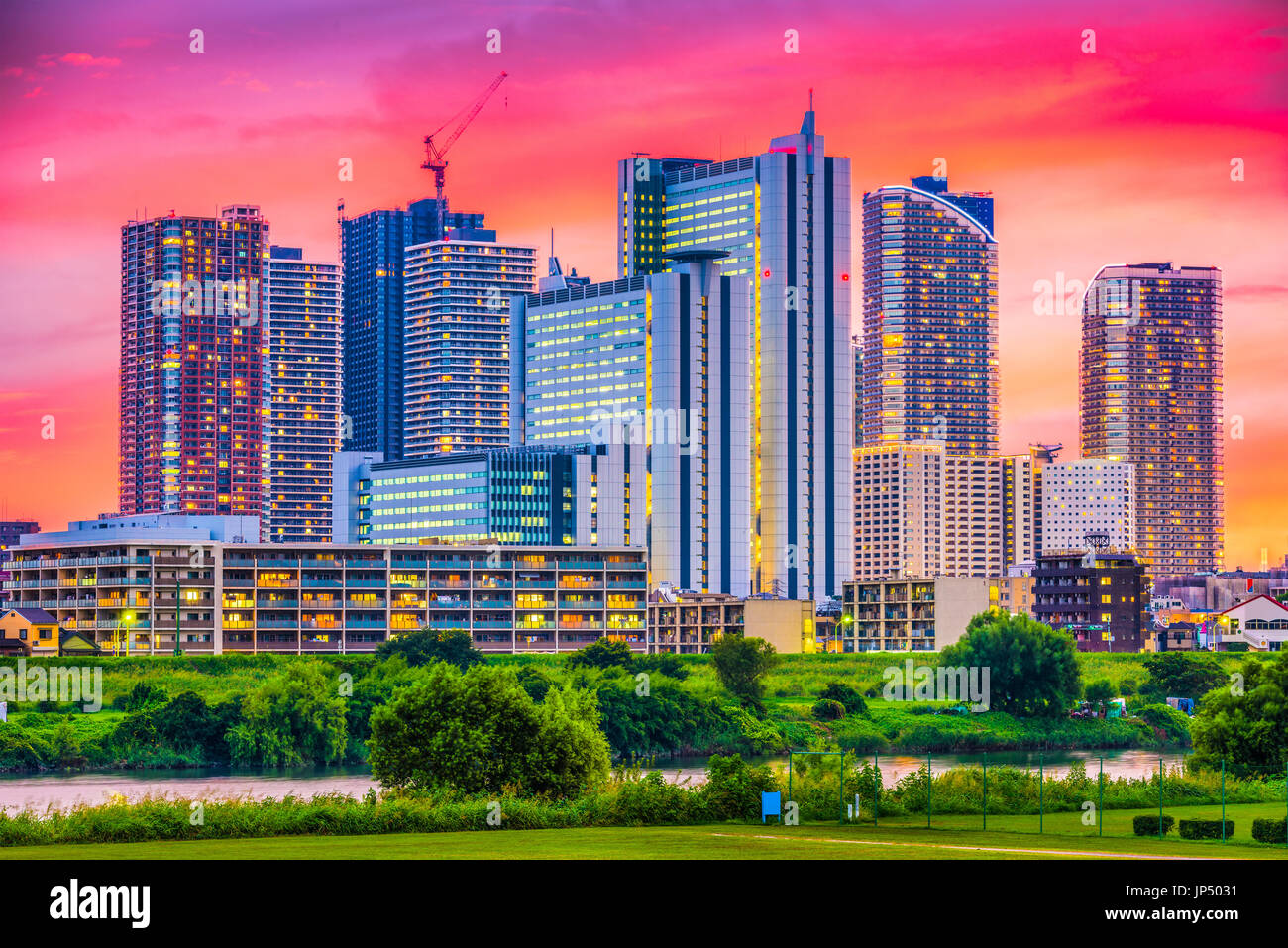 Kawasaki, Giappone downtown skyline della citta'. Foto Stock