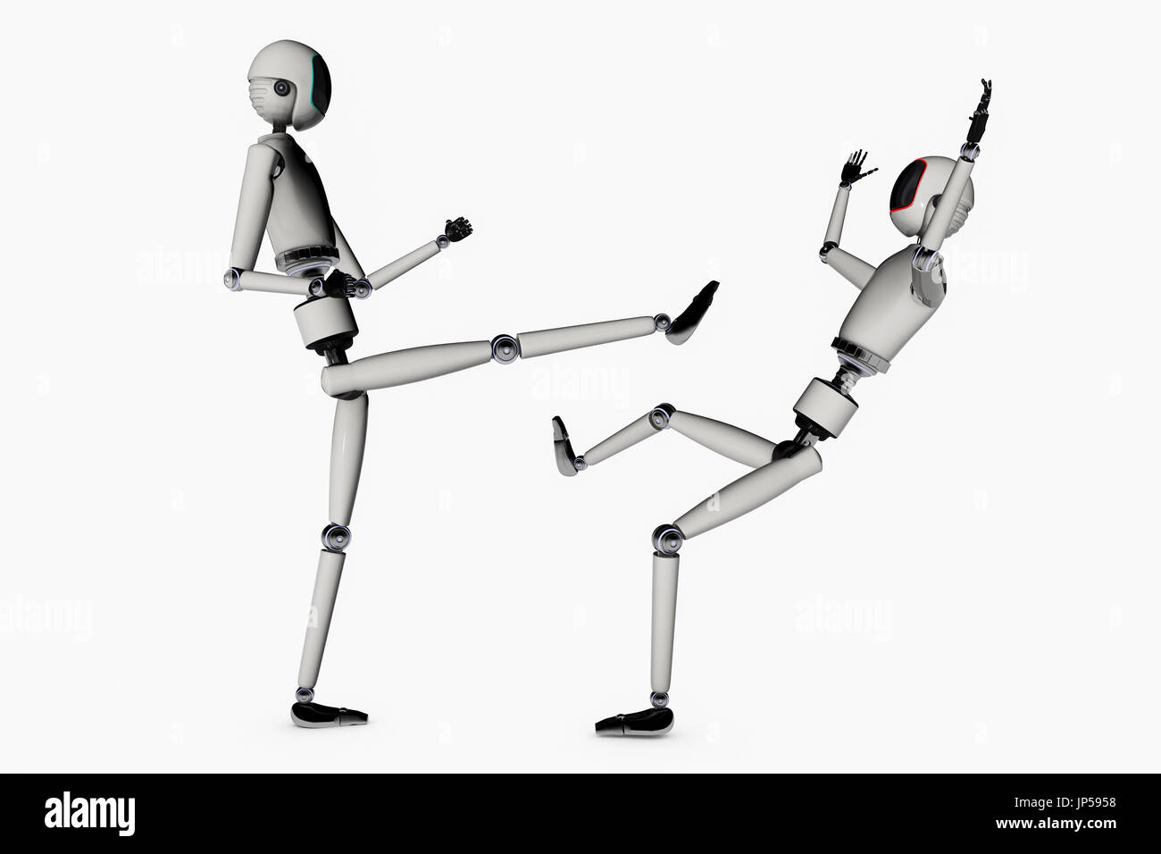 Un robot scena di combattimento e di arti marziali Foto Stock Un robot scena di combattimento e di arti marziali Foto Stock