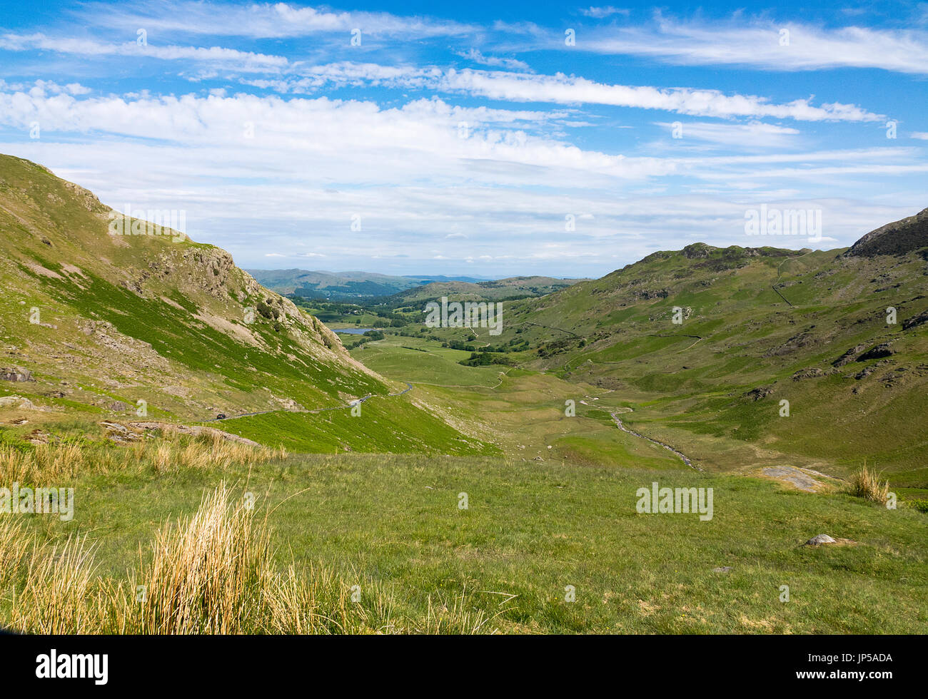 Hardknott Pass, Lake District, Inghilterra Foto Stock