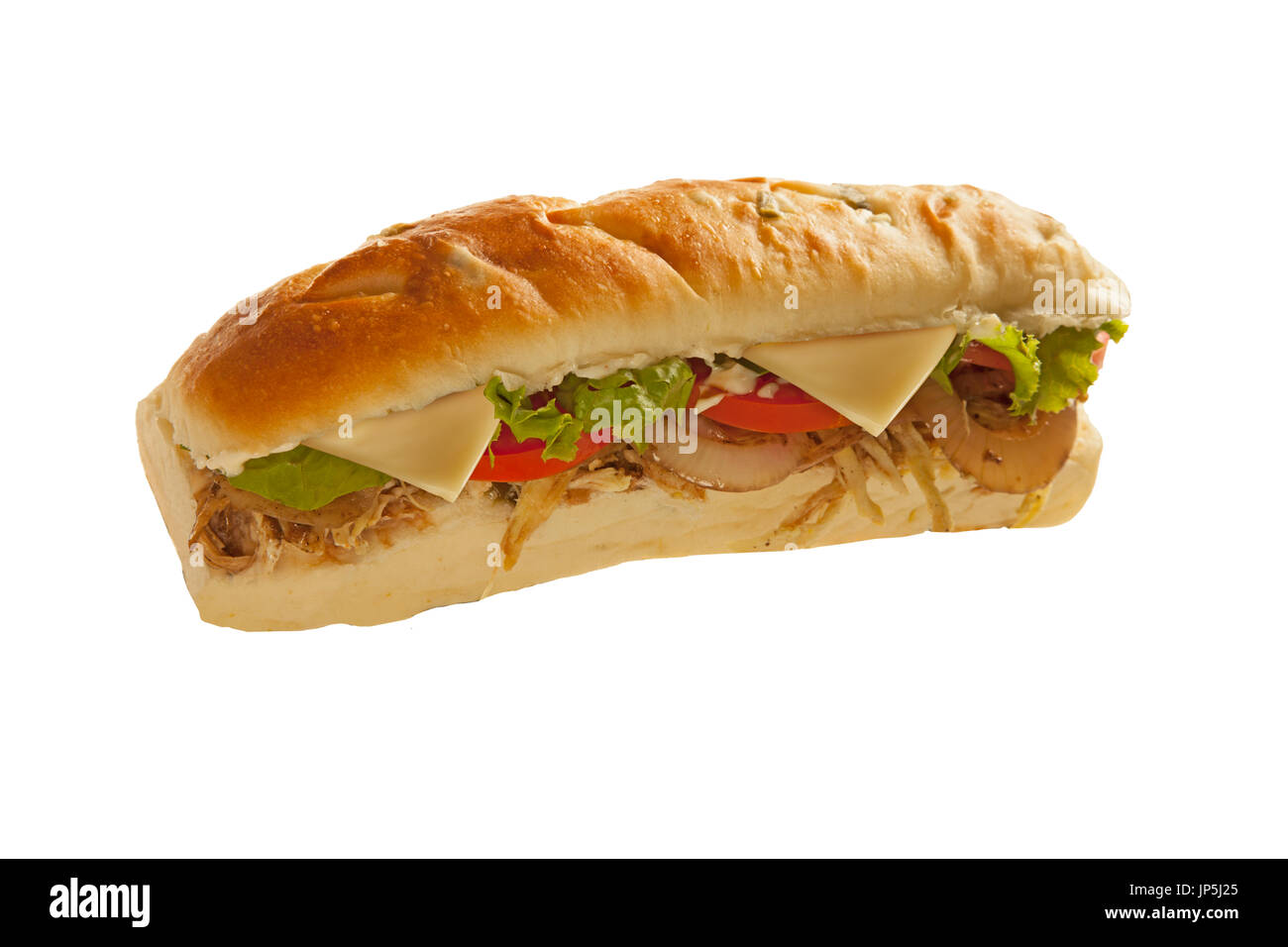 Sub hoagie sandwich con carne e verdure Foto Stock