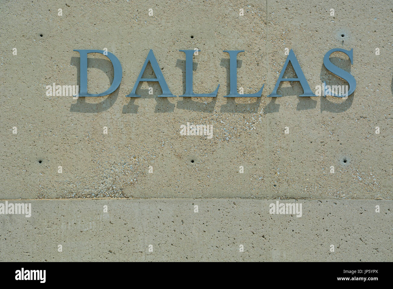 Close up Dallas City Hall di segno. Foto Stock