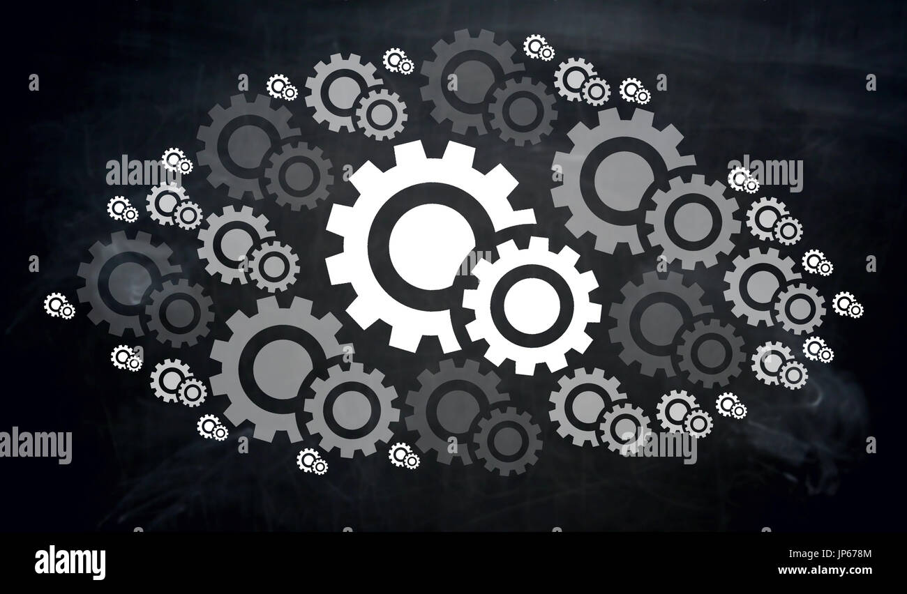 Ingranaggio concetto cloud la visualizzazione dello sfondo. Foto Stock