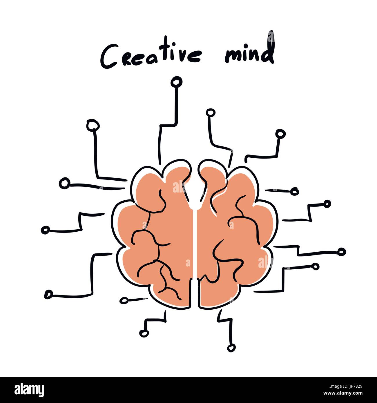 Lo stile del circuito con il modello del cervello Illustrazione Vettoriale