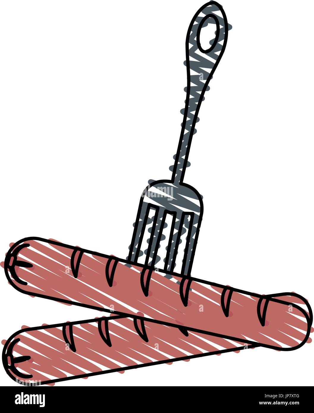 Grill salsicce arrostite icona Illustrazione Vettoriale