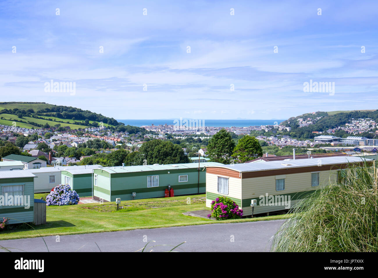 Aberystwyth come si vede dal centrocampo Holiday & Parco Residenziale Galles Ceredigion REGNO UNITO Foto Stock