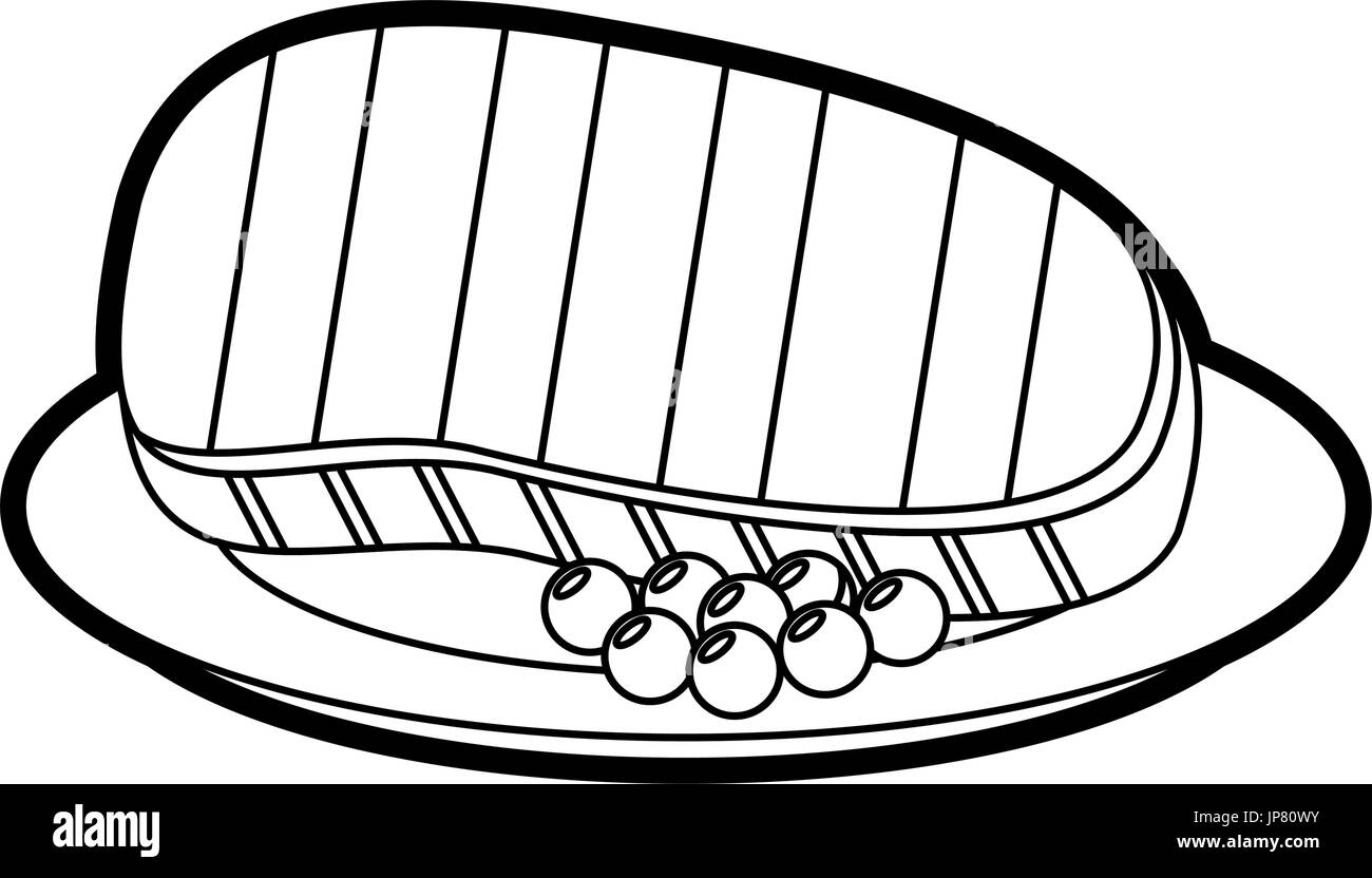 Grigliate di carne di manzo con verdure icona Illustrazione Vettoriale
