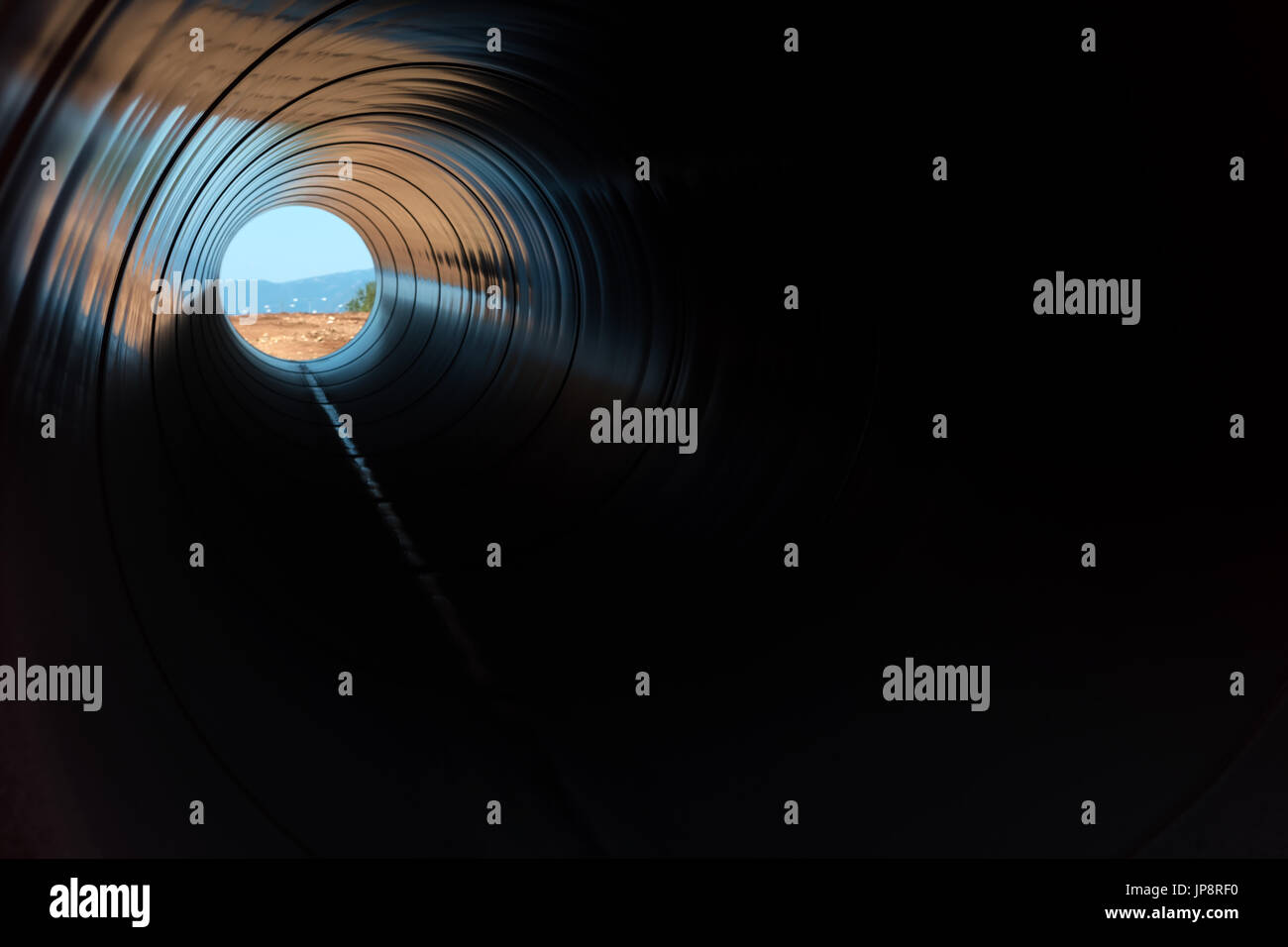 La costruzione di un gasdotto Trans Adriatic Pipeline - tocca in Grecia del nord. La pipeline inizia dal Mar Caspio e raggiunge la costa del sud Foto Stock
