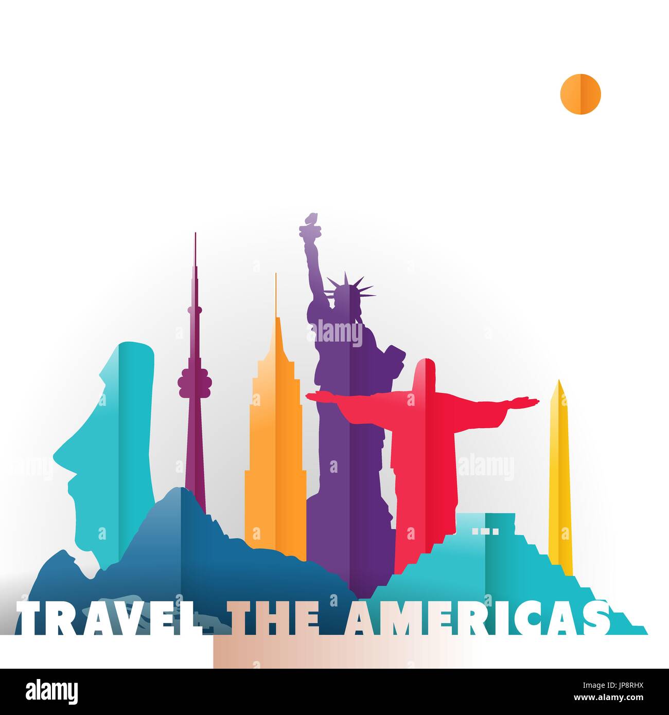 Viaggiare nelle Americhe concetto illustrazione in carta tagliata stile, famosi punti di riferimento mondiale del Sud e Nord America paesi. Include la statua della libertà, Mex Illustrazione Vettoriale Viaggiare nelle Americhe concetto illustrazione in carta tagliata stile, famosi punti di riferimento mondiale del Sud e Nord America paesi. Include la statua della libertà, Mex Illustrazione Vettoriale