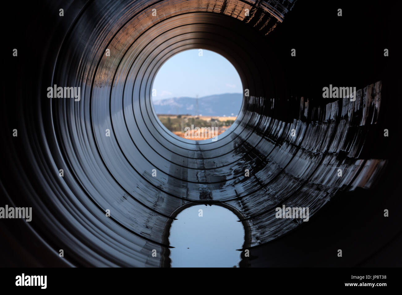 La costruzione di un gasdotto Trans Adriatic Pipeline - tocca in Grecia del nord. La pipeline inizia dal Mar Caspio e raggiunge la costa del sud Foto Stock