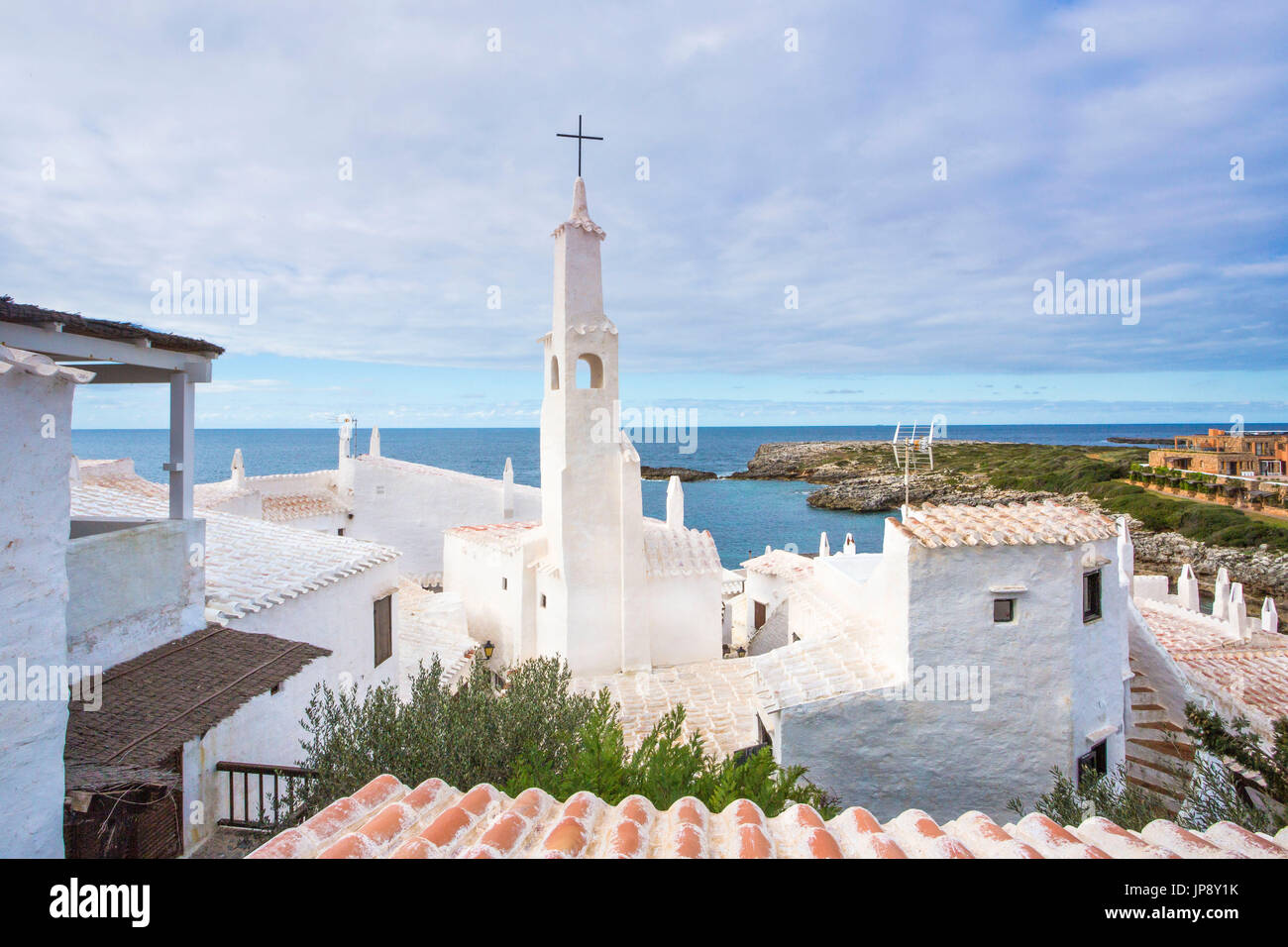 Spagna Isole Baleari, Minorca, Binibeca vecchio villaggio di pescatori Foto Stock