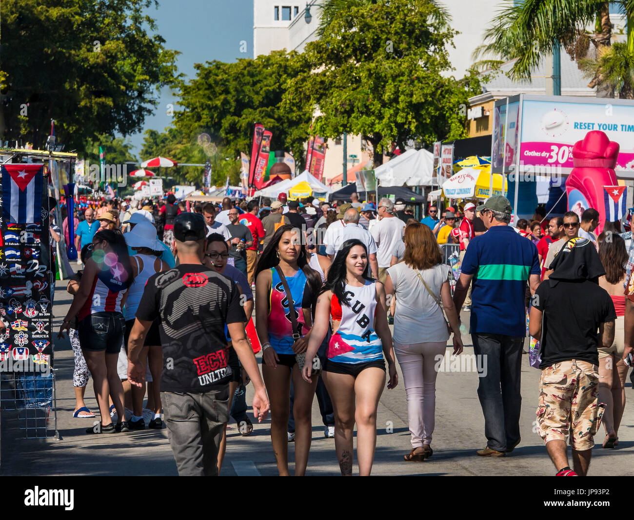 Persone, Carnevale Calle Ocho, Miami, Florida, Stati Uniti d'America Foto Stock