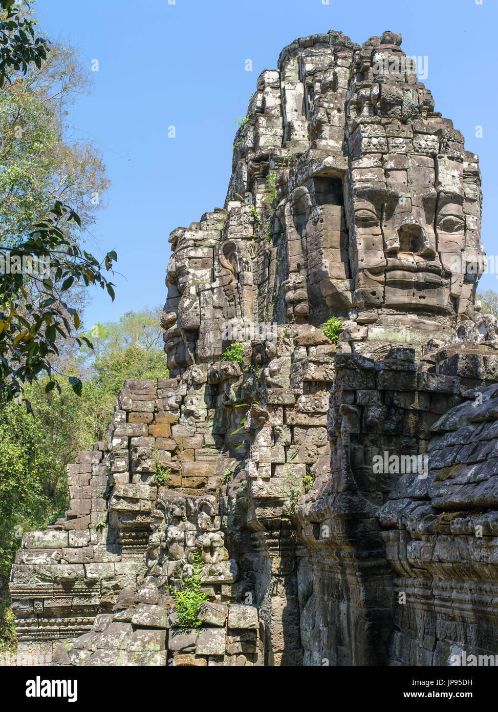 Porta Est di Angkor Thom, Parco Archeologico di Angkor, Foto Stock