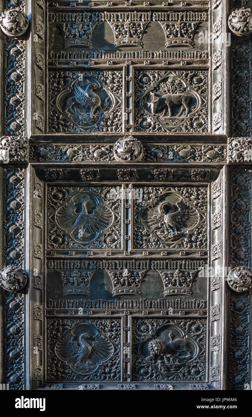 La cattedrale di Colonia principale porta di ferro, Germania Foto Stock