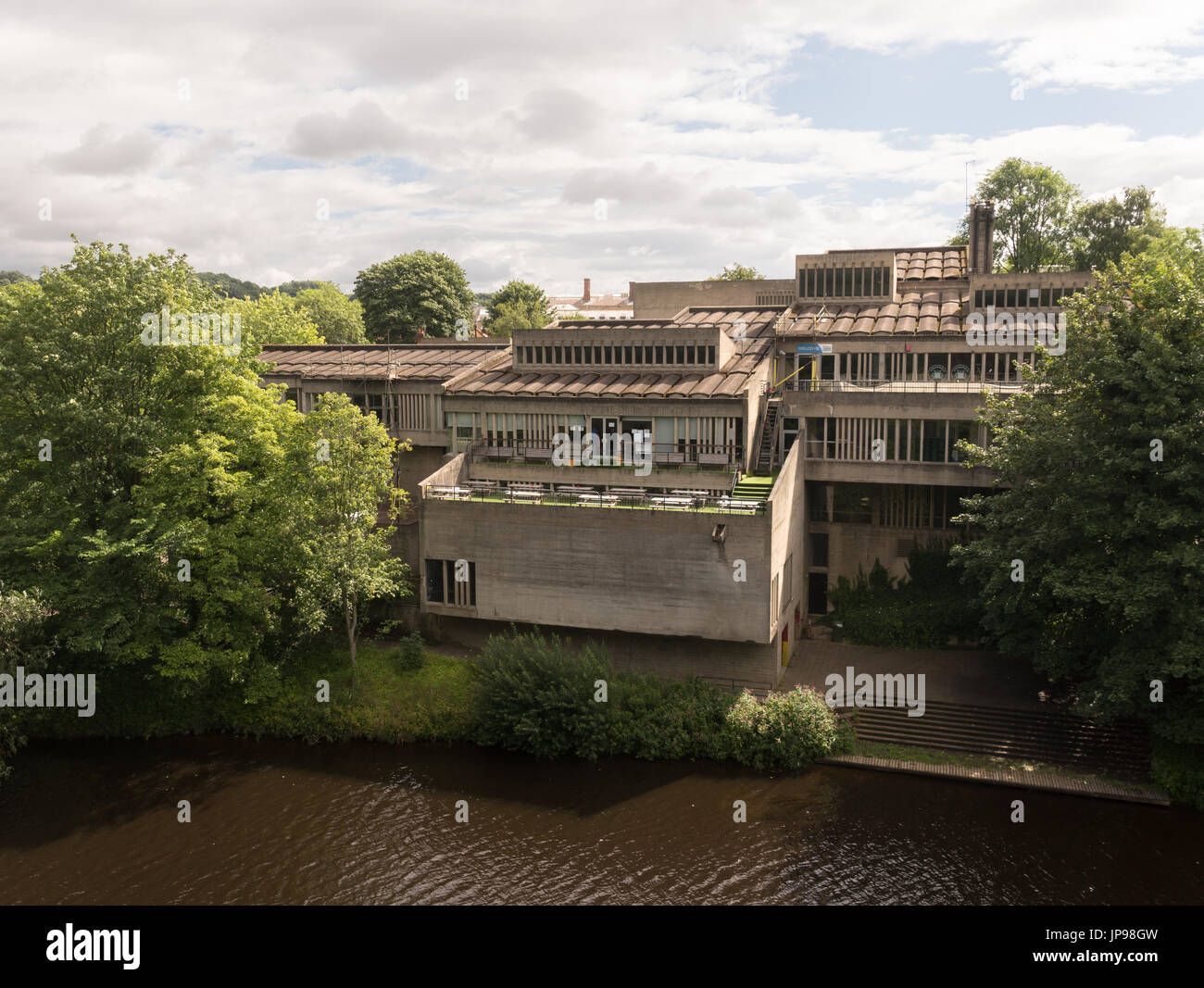 Università di Durham studenti Union Building, Dunelm House, calcestruzzo brutalist architecture, England, Regno Unito Foto Stock