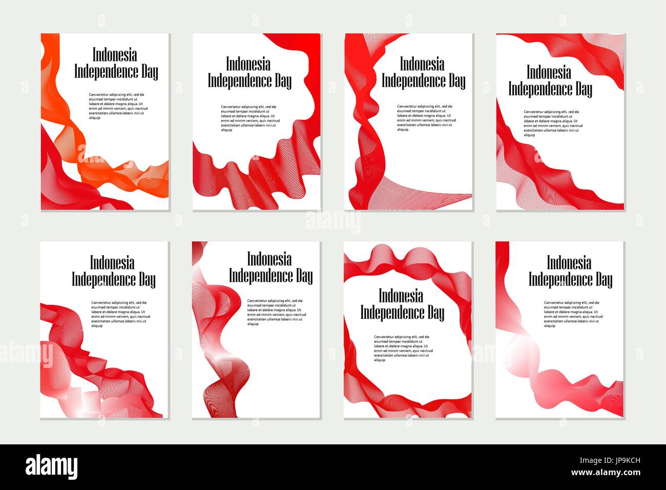 Giorno di indipendenza Indonesia. Set di modelli, brochure e volantini per il tuo design in bandiera nazionale di colori. Illustrazione Vettoriale. Illustrazione Vettoriale Giorno di indipendenza Indonesia. Set di modelli, brochure e volantini per il tuo design in bandiera nazionale di colori. Illustrazione Vettoriale. Illustrazione Vettoriale