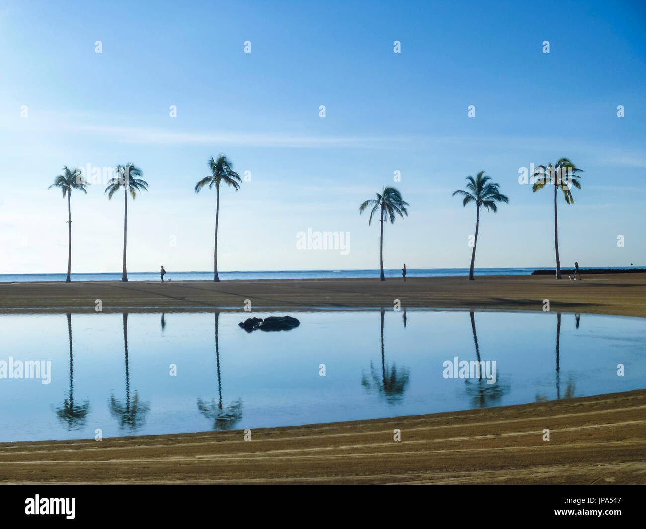 Spiaggia di O'ahu, Hawaii, STATI UNITI D'AMERICA Foto Stock