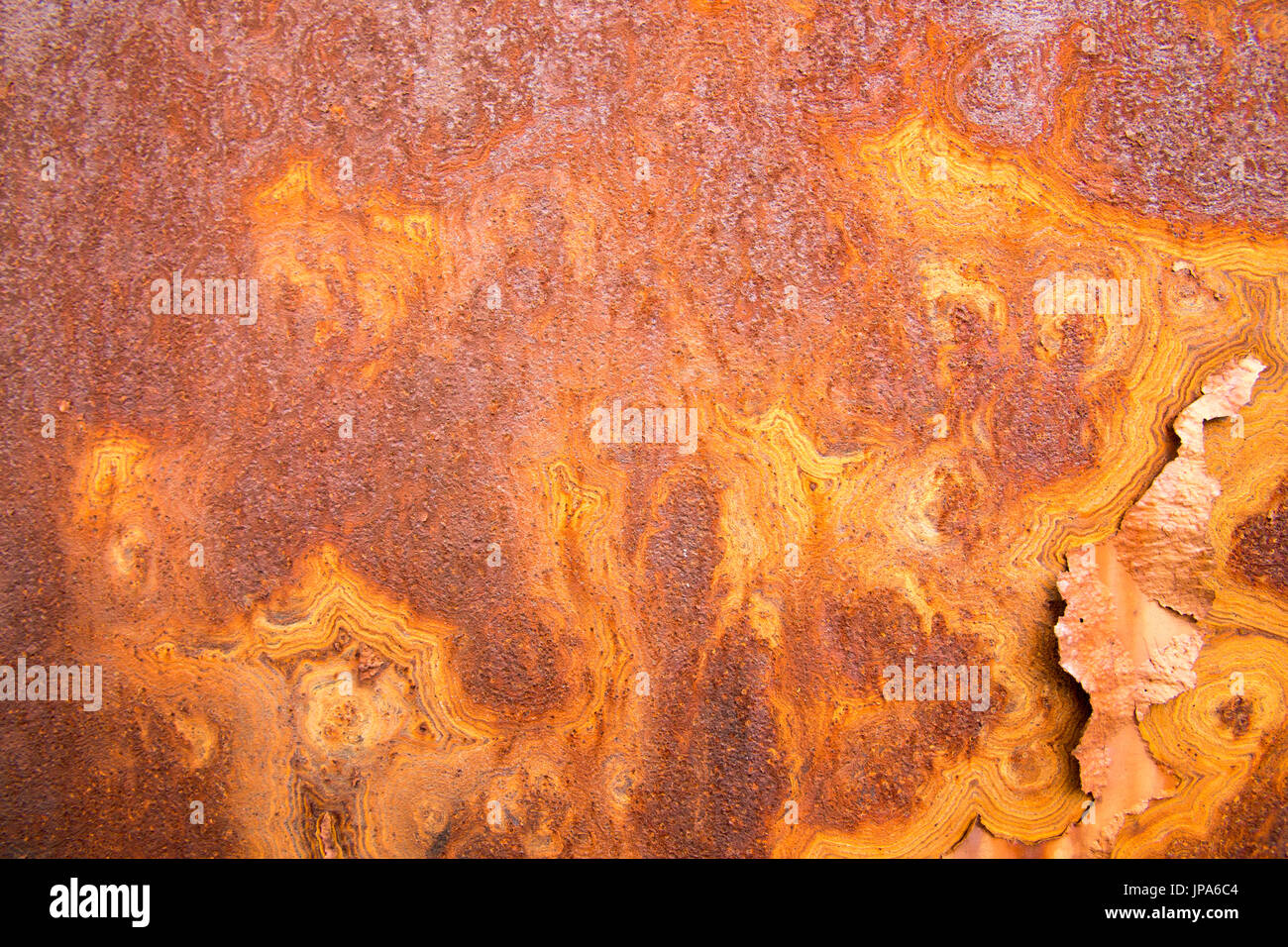 Texture astratta della ruggine superficie metallica. Foto Stock