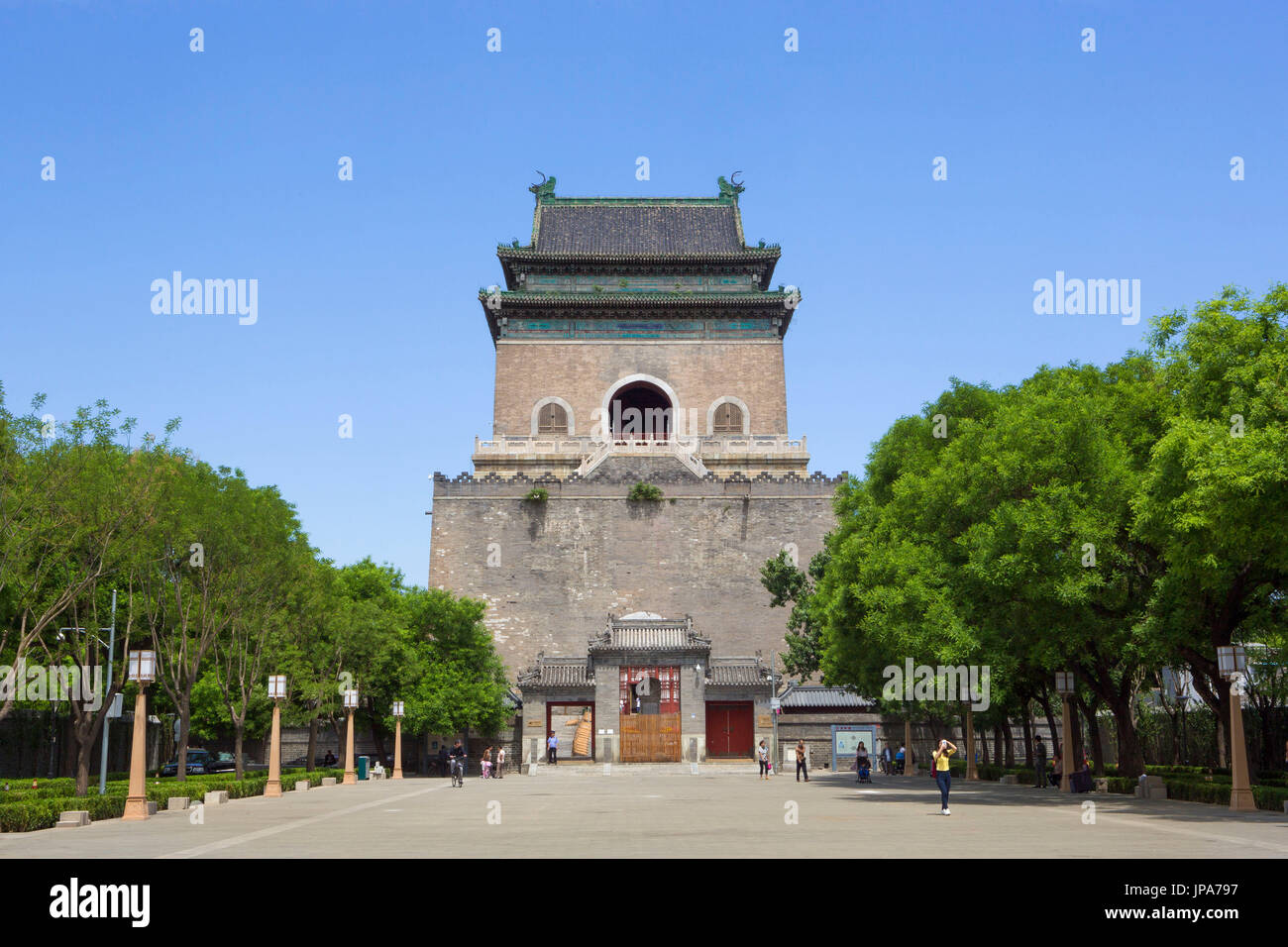 Cina, Pechino, la Torre Campanaria Foto Stock