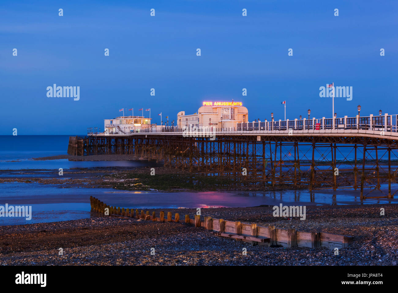 Inghilterra, West Sussex, Worthing, Worthing Pier Foto Stock