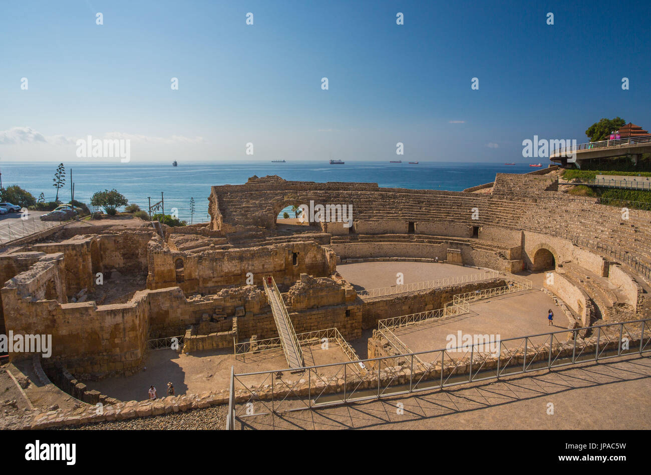 In Spagna, in Catalogna, città di Tarragona, Anfitheater romano, patrimonio mondiale dell UNESCO Foto Stock